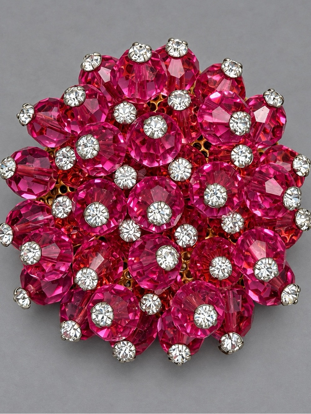 Vintage Crystal Cluster Brooch #cz355